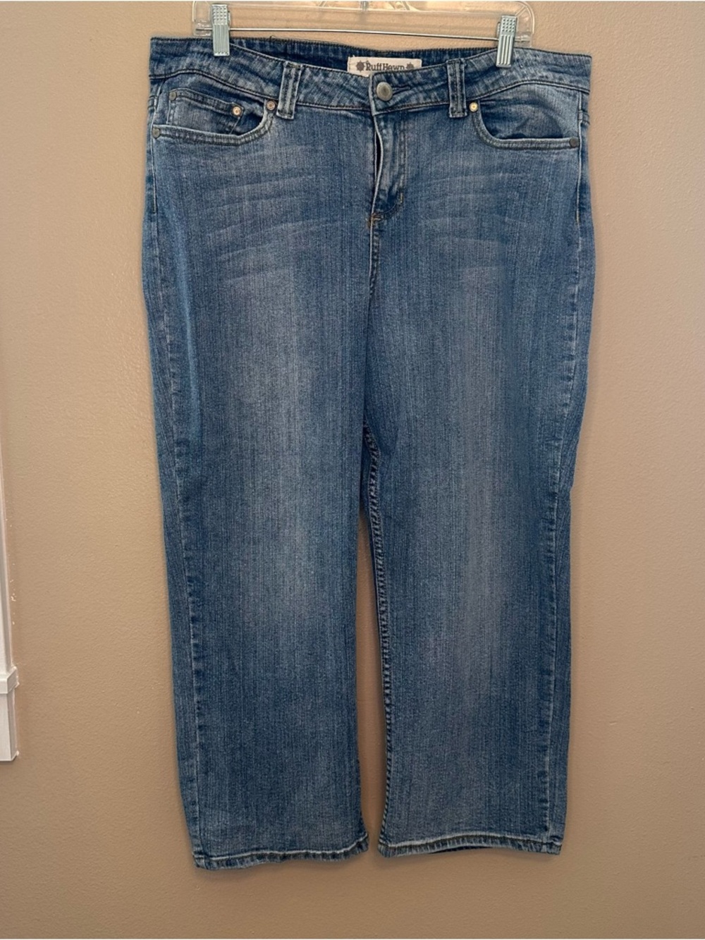 Ruff Hewn Medium Blue Cropped Straight Jeans